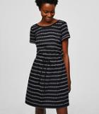 Loft Beach Dot Stripe Drawstring Dress
