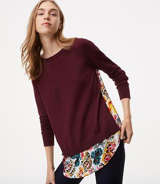 Loft Bouquet Mixed Media Sweater