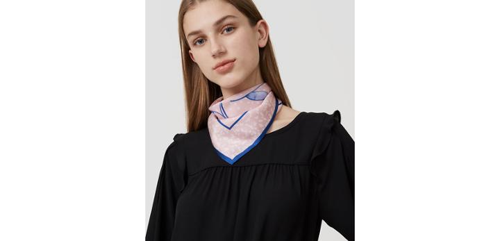 Loft Petaled Square Silk Scarf