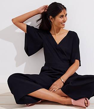 Loft Flare Sleeve Wrap Jumpsuit