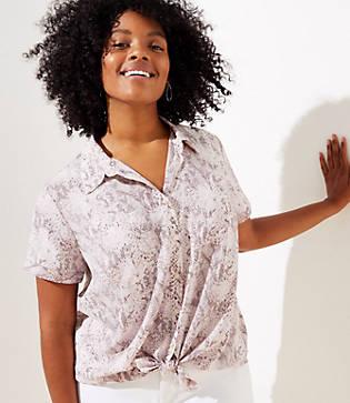 Loft Plus Snake Print Dolman Cap Sleeve Shirt