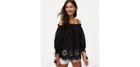 Loft Strappy Off The Shoulder Embr Blouse
