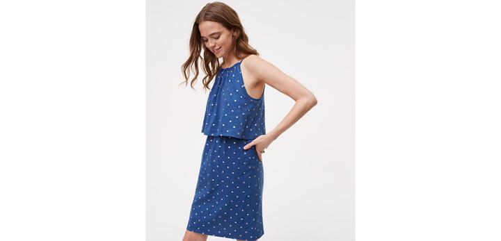 Loft Shimmer Spot Overlay Dress