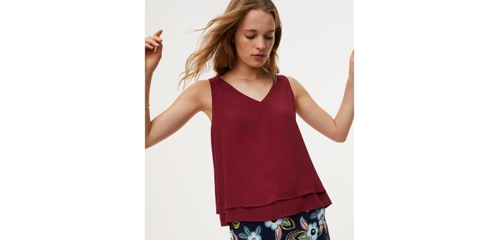 Loft Layered Double V Shell