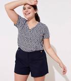 Loft Plus Button Waist Tab Riviera Shorts With 5 Inseam