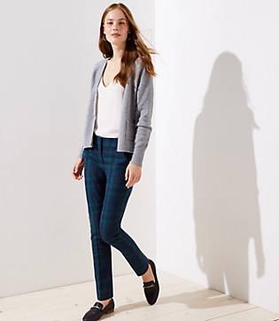 Loft Plaid Skinny Ankle Pants In Marisa Fit