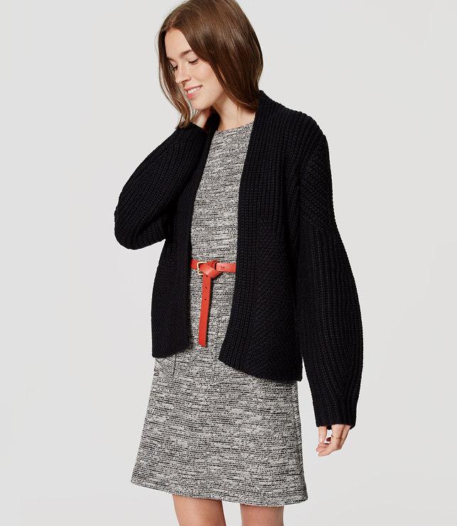 Loft Curve Sleeve Open Cardigan