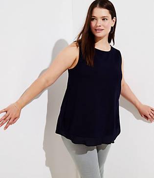 Loft Plus Layered Mixed Media Tank