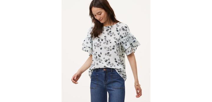 Loft Fleur Tiered Sleeve Top