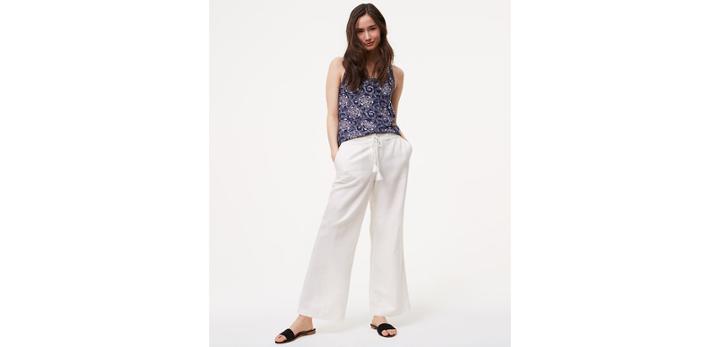 Loft Wide Leg Pants In Linen Cotton