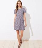 Loft Textured Puff Sleeve Flare Dress