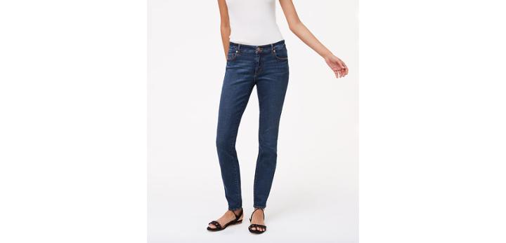 Loft Curvy Skinny Jeans In Dark Stonewash