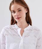 Loft Zig Zag Eyelet Button Down Shirt