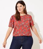 Loft Plus Garden Puff Sleeve Button Back Top