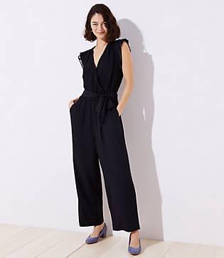 Loft Flutter Tie Waist Jumpsuit