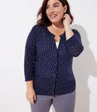 Loft Plus Dotted 3/4 Sleeve Signature Cardigan