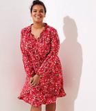 Loft Plus Primrose Tie Neck Flare Dress