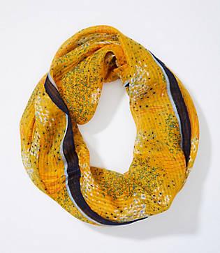 Loft Bordered Floral Sketch Infinity Scarf