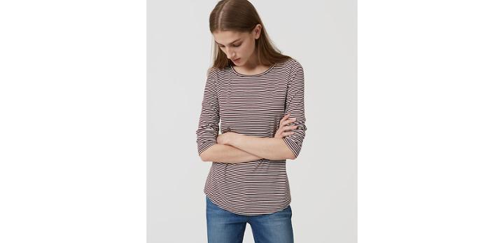 Loft Paneled Stripe Top
