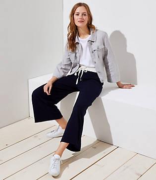 Loft Wide Leg Tie Waist Pants