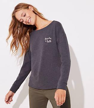 Loft Thanks A Latte Sweatshirt
