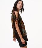Loft Floral Velvet Split Sleeve Tee