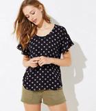 Loft Dot Medallion Mixed Media Top