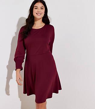 Loft Plus Smocked Cuff Dress