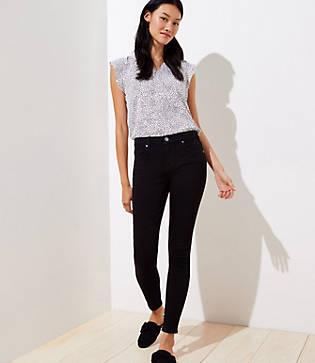 Loft Slim Pocket Skinny Jeans In Black