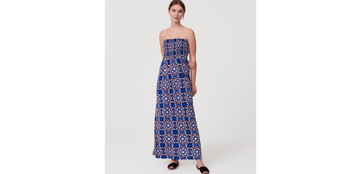 Loft Beach Kaleidoscope Strapless Maxi Dress