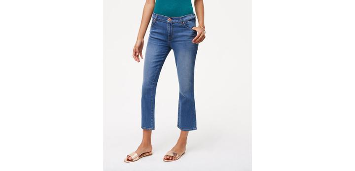 Loft Curvy Kick Crop Jeans In Vivid Indigo Wash