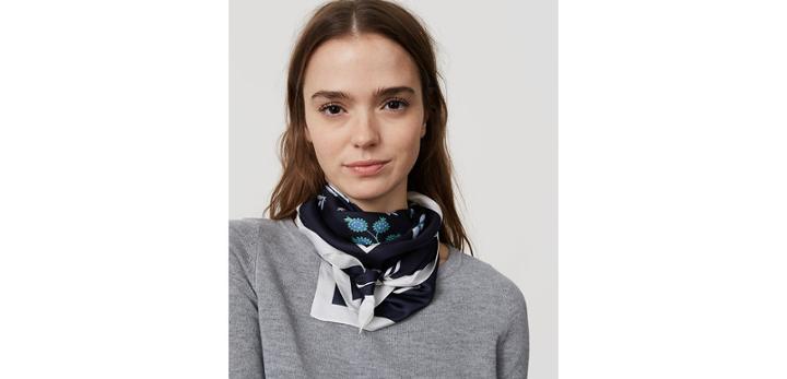 Loft Bee Garden Square Silk Scarf