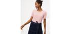 Loft Fine Striped Puff Sleeve Tee