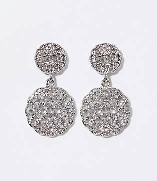 Loft Round Pave Filigree Drop Earrings