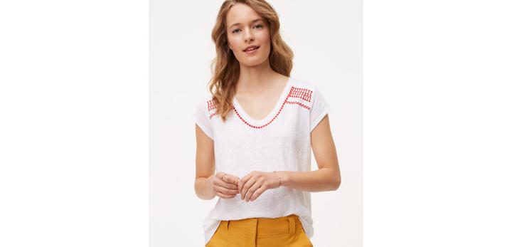 Loft Embroidered Vintage Soft Swing Tee