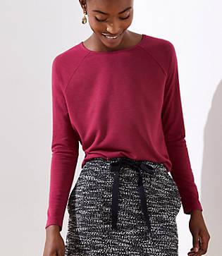 Loft Pleat Back Mixed Media Top