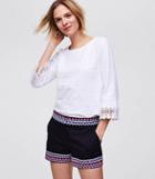 Loft Border Embroidered Riviera Shorts With 4 Inch Inseam