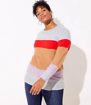 Loft Plus Colorblock Draped Sleeve Sweater