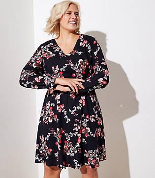 Loft Plus Floral Bar Back Dress
