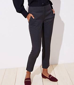 Loft Velvet Dot Skinny Ankle Pants In Julie Fit