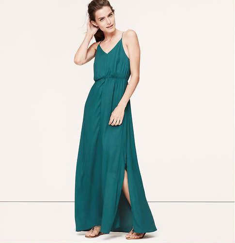 LOFT Tall Strappy Maxi Dress, Largo Teal