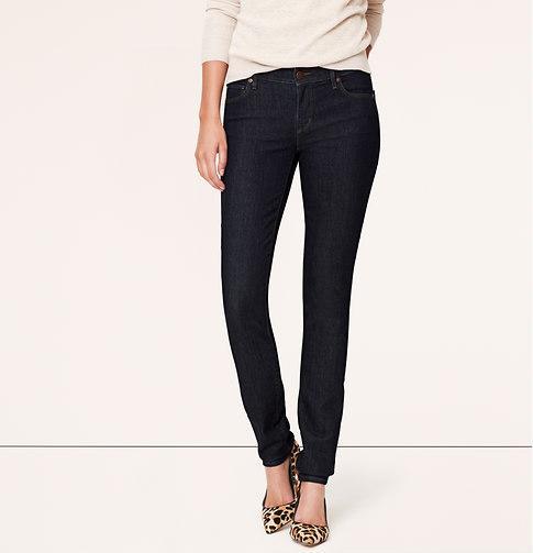 LOFT Modern Skinny Jeans in Dark Rinse Wash, Dark Rinse