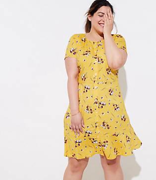 Loft Plus Wild Bouquet Shirtdress