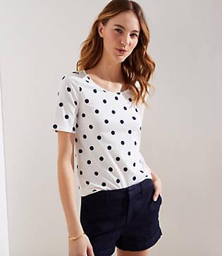 Loft Polka Dot Elbow Sleeve Tee