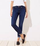 Loft Curvy Slim Pocket Skinny Crop Jeans In Authentic Dark Indigo Wash