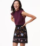 Loft Floral Embroidered Shift Skirt