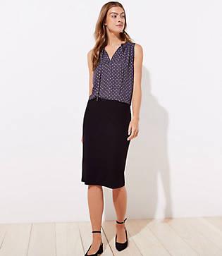 Loft Ribbed Pull On Pencil Skirt