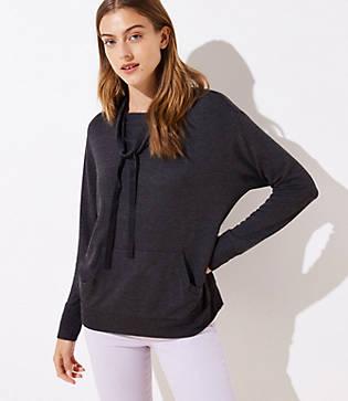 Loft Drawstring Cowl Neck Top
