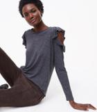 Loft Ruffle Cold Shoulder Top