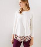Loft Floral Mixed Media Tie Back Sweater